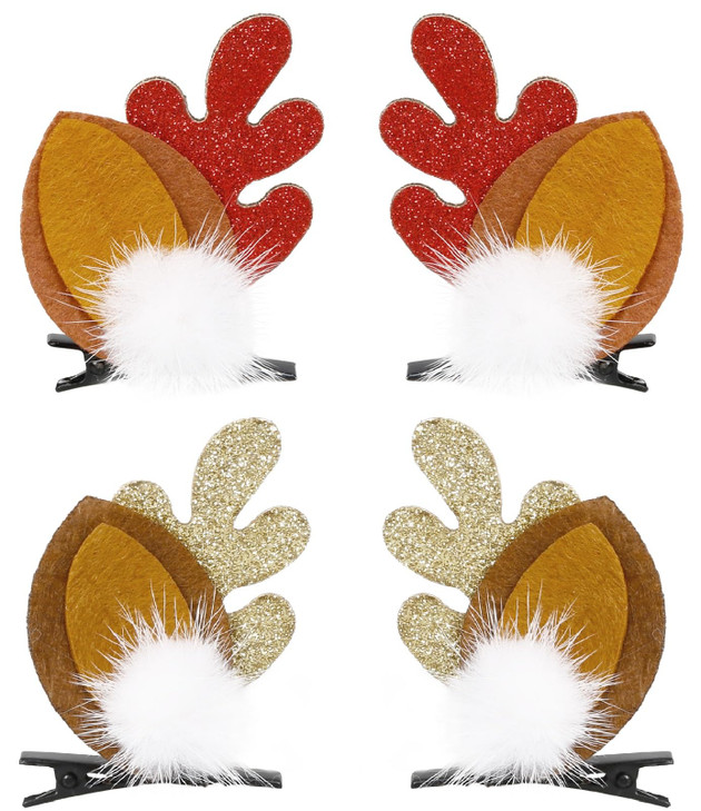 Christmas Hair Clips for Women Girls Deer Ears Clips Reindeer Antlers Cute Christmas Hair Accessories for Women Festive