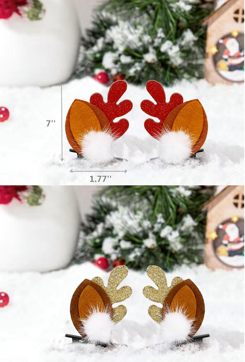 Christmas Hair Clips for Women Girls Deer Ears Clips Reindeer Antlers Cute Christmas Hair Accessories for Women Festive