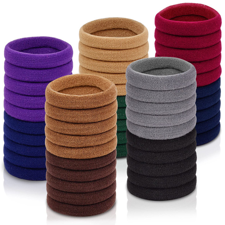 50Pcs Hair Ties IKOCO Seamless Ponytail Holder Hair Ties No Damage for Women Girls Fabric