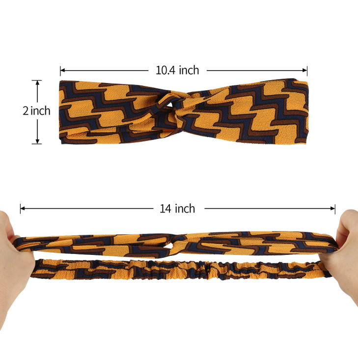 Meartchy 16 Pcs Hairbands for Women Boho Headbands Vintage Head Bands Floral Twisted Criss Cross Elastic Head Wrap Hair