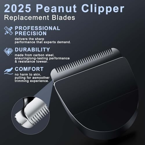2 Pack Professional Peanut Replacement BladePrecisionGround for Smooth Cutting SnapOn Compatible with Wahl Peanut Clippe