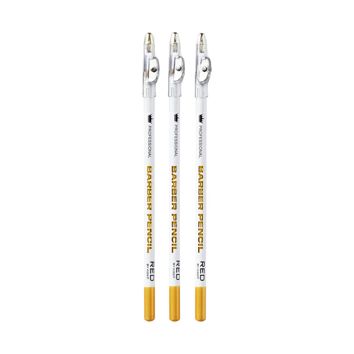 Red by Kiss 3PCS Barber Pencil with Builtin Sharpener Edge Hairline Razor Trace Pencils Beard Guide Beard and Hairline O