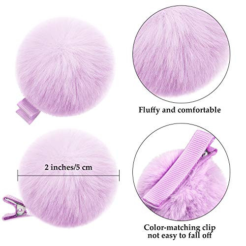 18 Pcs Pom Pom Hair Clip 2 Candy Color Hair Clip