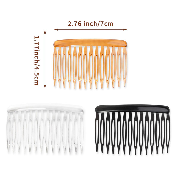 TaShow Hair Side Combs for Women Fine Thin Hair 14 Teeth Decorative Hair Combs for Women Girls Bridal Wedding Veil Black