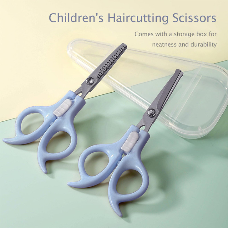 Ergonomic SafetyLock Hair Scissor Set Professional Precision Cutting Thinning Shears with Secure Slide Lock for Children