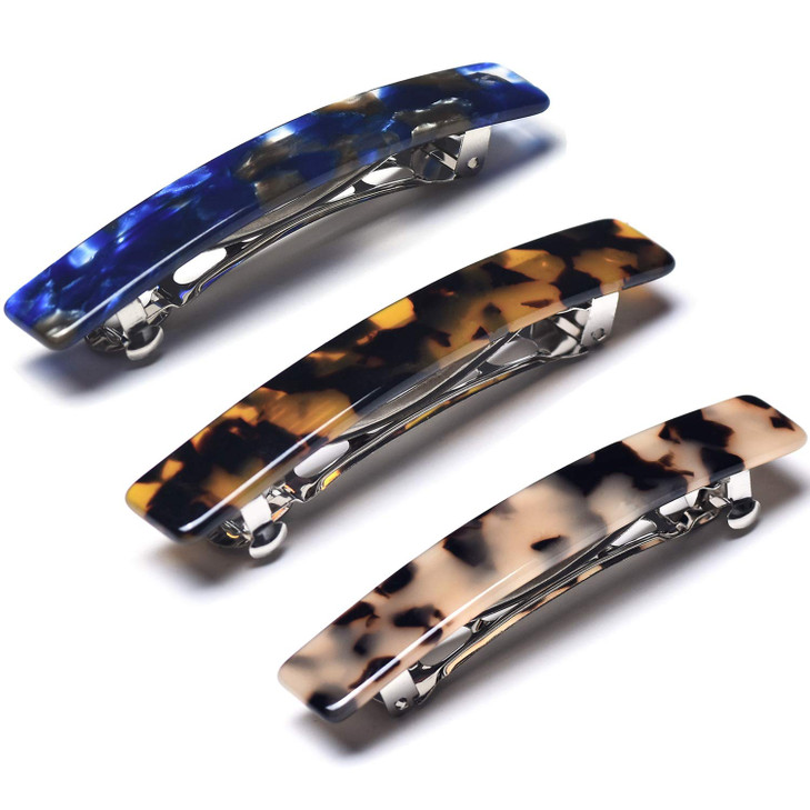 Fsmiling Hair Barrettes for Women French Hair Barrette Clip Small Acetate Hair Clips Barrette No Slip Hair Accessories 3