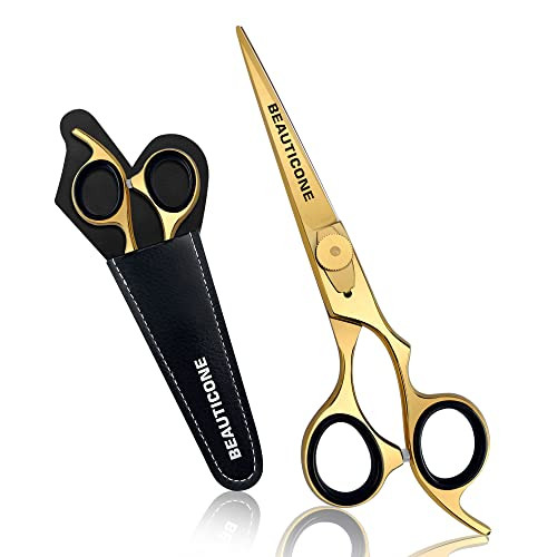 BEAUTICONE Hair Cutting Scissors Professional 65 Barber Shears for Haircut MenWomen Beard Mustache Trimming Stainless St