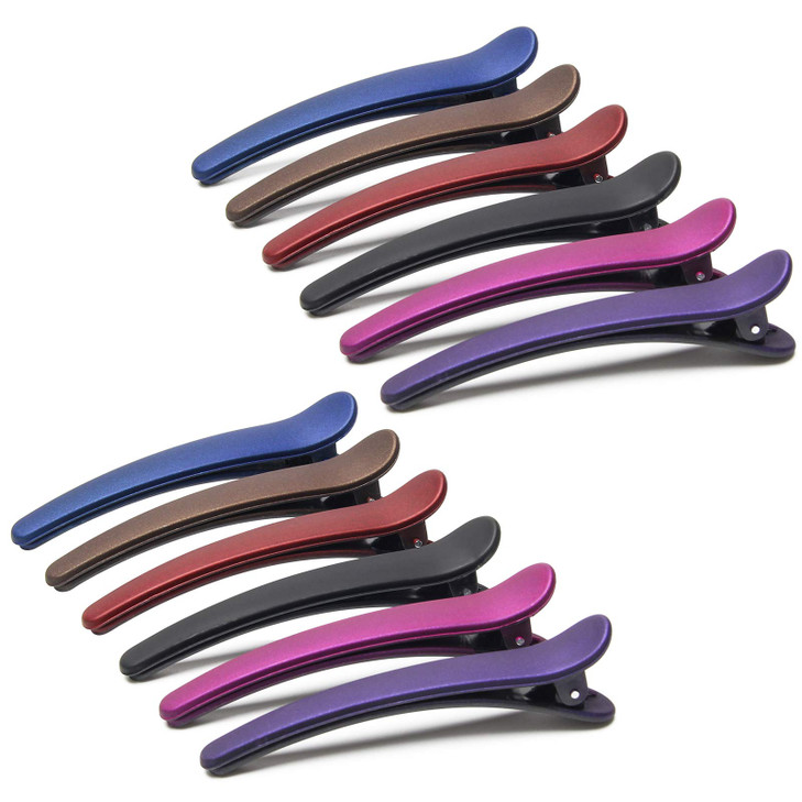 AHIER 12pcs Hair Styling Clips for Women Plastic Duckbill Clips Professional Sectioning Barrettes Nonslip Grip for Hair