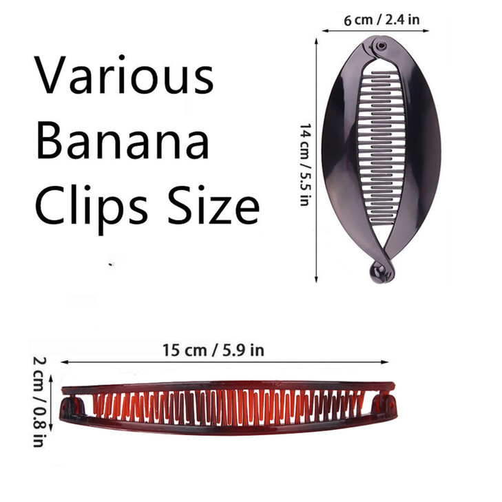 Banana Hair Clips for Women Classic Fishtail Clincher Combs Large Double Ponytail Holder Clips for Thin Hair