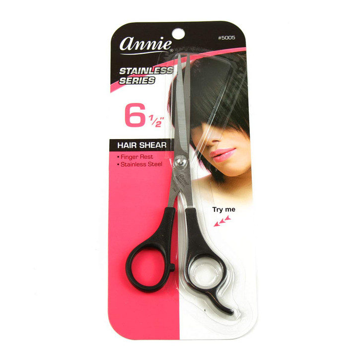 Annie Professional Stainless Steel Hair Cutting Shears 65 Inch Sharp Barber Scissors for Men Women Kids Ergonomic Salon