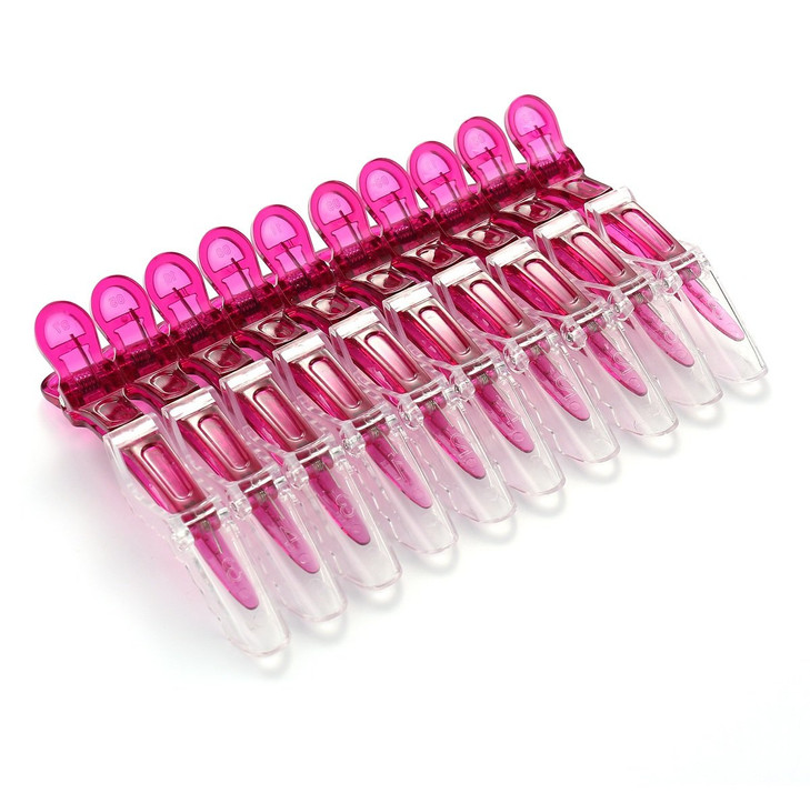 10pcsset Croc Clips Transparent Plastic Hairdresser Clip Hair Styling Sectioning Barrettes Non Slip Alligator Clip Salon