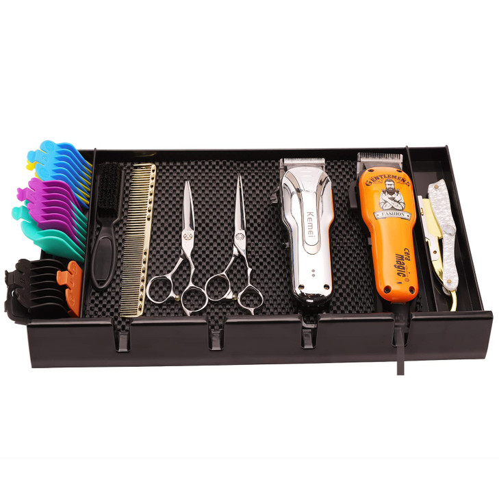 ZIBARBER Barber Clipper Tray Organizer Trimmer Corded Clippers Holder for Hairdresser Salon Station Haircut Tools Keeper