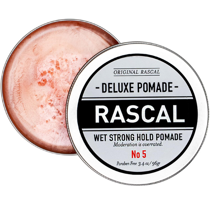 Original Rascal Deluxe Pomade 5 Hair Paste High Shine wStrong Hold Wet Look Mens Styling Care Solution for All Hair Type
