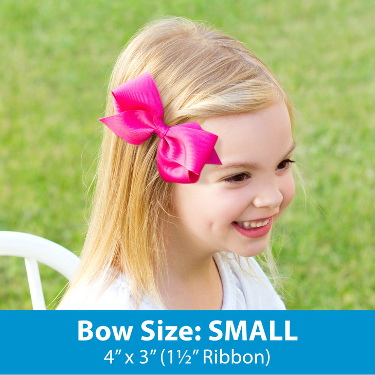 Wee Ones Girls Plain Wrap Classic Grosgrain Hair Bows on a WeeStay NoSlip Hair Clip Handmade Small Purple