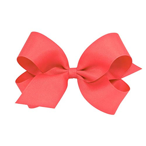 Wee Ones Girls Classic Grosgrain Hair Bows with Plain Wrap Center NoSlip Hair Clip Handmade Watermelon Large