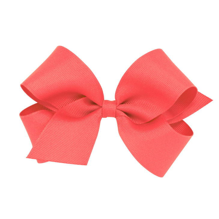 Wee Ones Girls Classic Grosgrain Hair Bows with Plain Wrap Center NoSlip Hair Clip Handmade Watermelon Medium