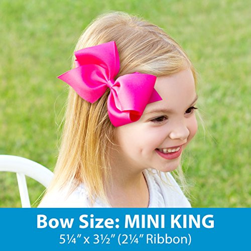 Wee Ones Girls Classic Grosgrain Hair Bows with Plain Wrap Center NoSlip Hair Clip Handmade Watermelon Mini King