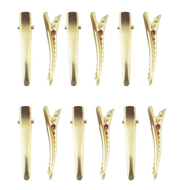 Metal Gold Color Single Prong Alligator Hair Clip for DIY Craft Women Girl Hair Decoration 45mm