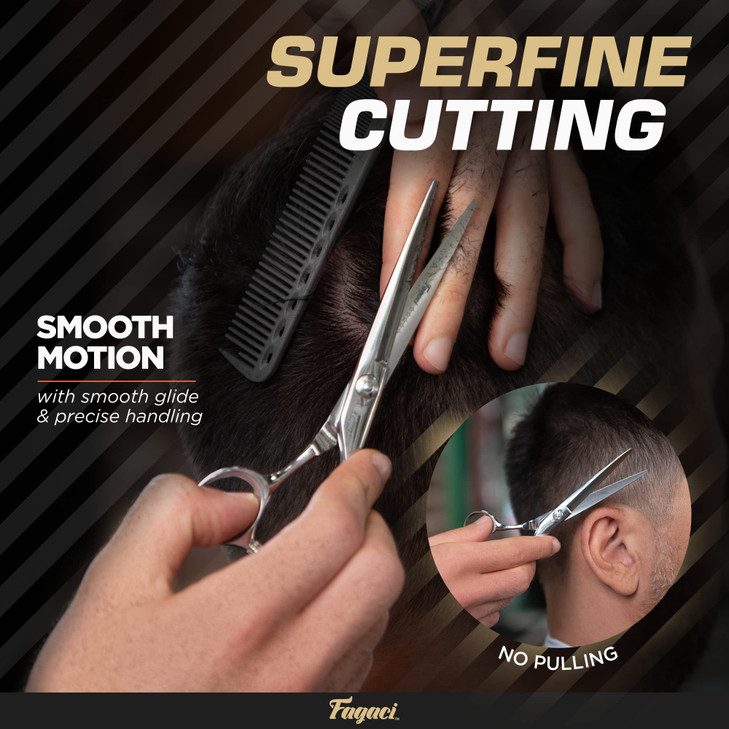 Fagaci Professional Hair Scissors 6 Extremely Sharp Blades Fine Cutting Shears Set for Men and Women Barber Scissors Kit