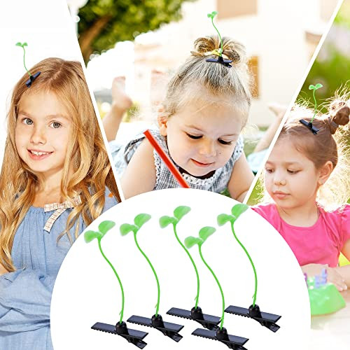 NAIHOD 20 Pcs Bean Sprout Hair Clips Green Plant Pea Hairpin Little Grass Barrette Cute Ornaments Hairpiece Accessories