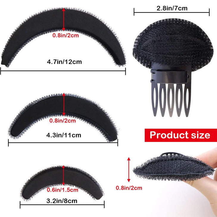 NAIHOD 10 Pieces Hair Volume Increase Puff Sponge Bump It Up Hair Accessories Set for DIY Women Girls Updo Hair Styling