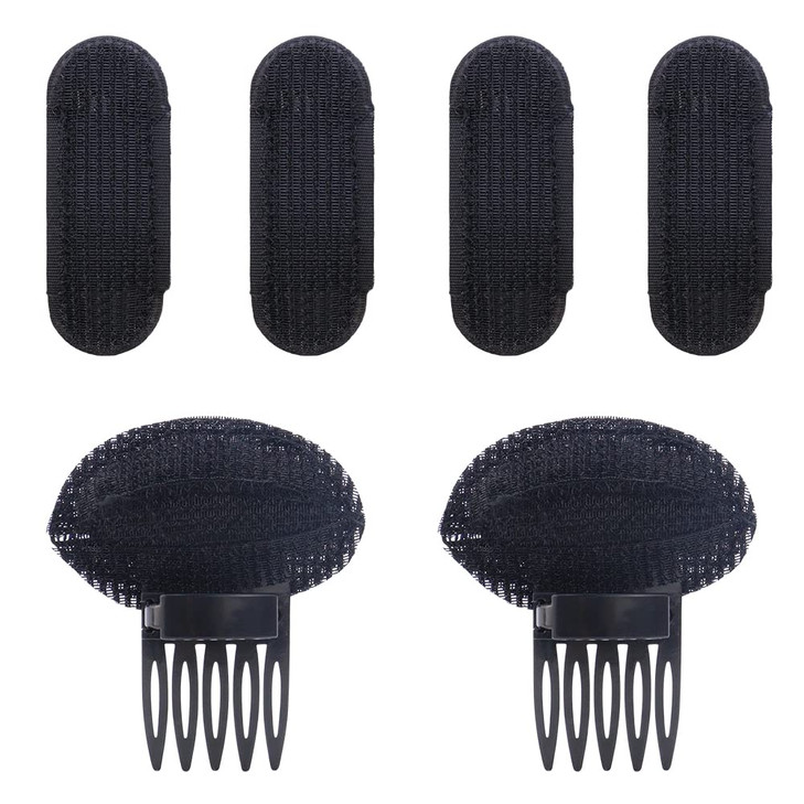 NAIHOD 6 Pcs Volume Hair Styling Set Puff Head Cushions Braid Tools Invisible Bump Up Combs Sponge Buns and Accessories