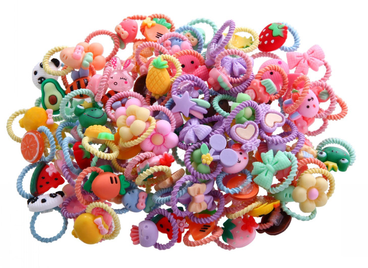 100pcs Mix Colors Girls Elastic Hair Ties Soft Rubber Bands Hair Bands Holders Pigtails Hair Accessories for Girls Infan