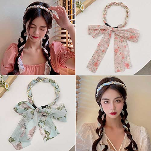 2PCS Retro Satin Hair Bands Knotted Cross Hairbands for Boho Girls and Women NonSlip Fabric Clip Accessories