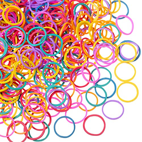 Hicarer 1000 Mini Rubber Bands Soft Elastic Bands for Hair Braids15 cmVibrant Color