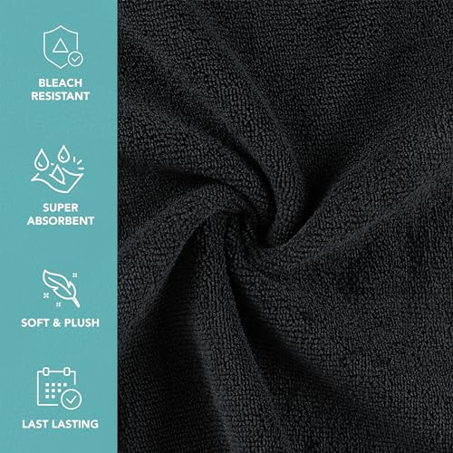 Arkwright Bleach Proof Salon Towels Bulk Pack of 24 Ultra Soft Gentle Microfiber Highly Absorbent Quick Dry Spa Facial T