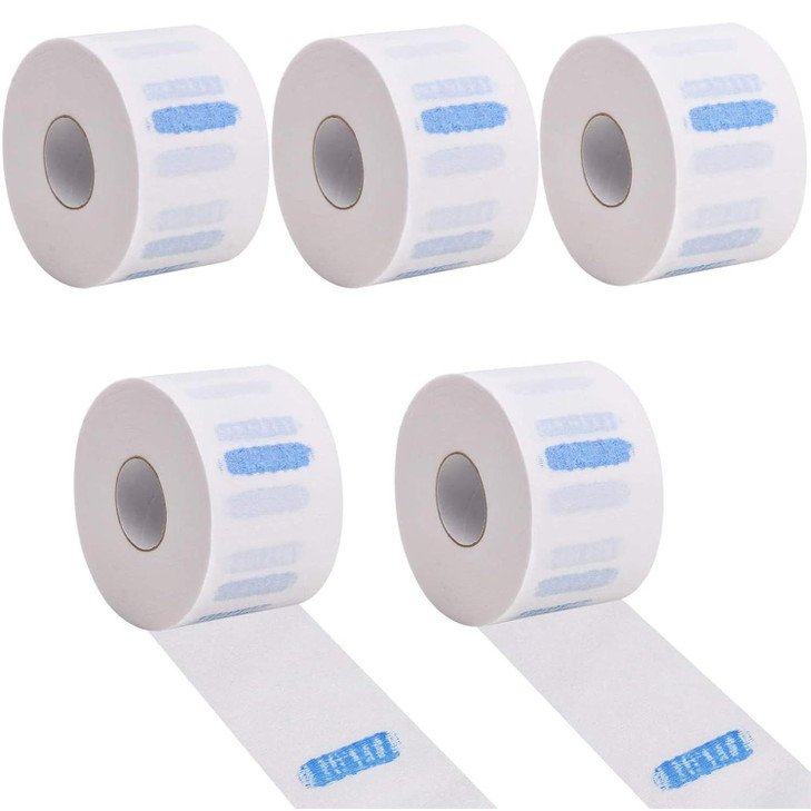 Adorila Barber Neck Strips 5 Rolls 500 Strips White Disposable SelfAdhesive Neck Paper Bands for Hair Cutting Salon Styl