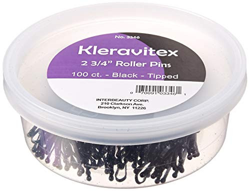 Kleravitex BLACK Jumbo 275 Bobby Hair Pins Black Tipped Flat Style Pins for Women Perfect For Rollers Hair Pins for Styl