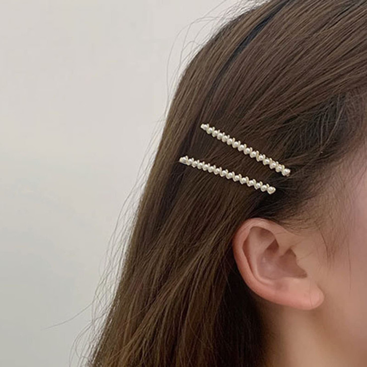 Aneneiceera Boho Pearl Hair Clip Pin Vintage Pearl Hair Pins Barrette Silver Pearl Hair Barrette Clips Decorative Hair P