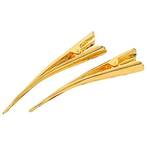 2 Pack Strong Gold Bite Force Alligator Metal Hair Clips 53 Large Duckbill Barrettes with Teeth Pins Slides Stylish Jewe