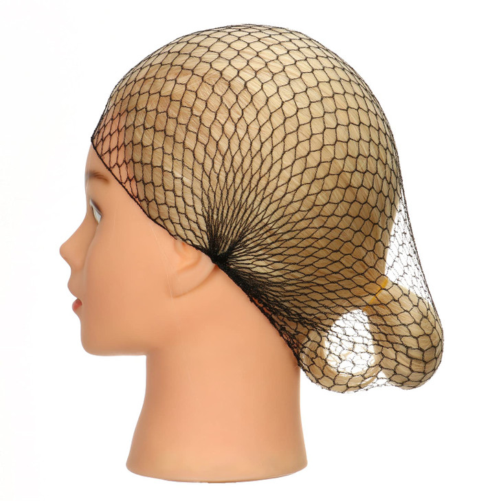 Coloryoung 24 Count Black Invisible Elastic Edge Thicker Mesh Hair Nets for Women Hair Bun Food Service Ballet