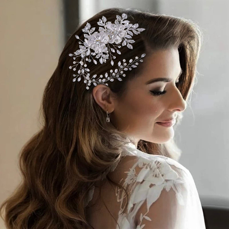 DIMNIE Bridal Headwear with Hair Comb Wedding Headband for Brides
