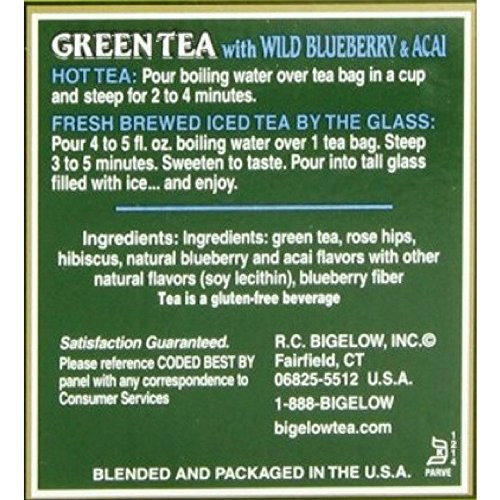 Bigelow Green Tea with Blueberry 20 Ct