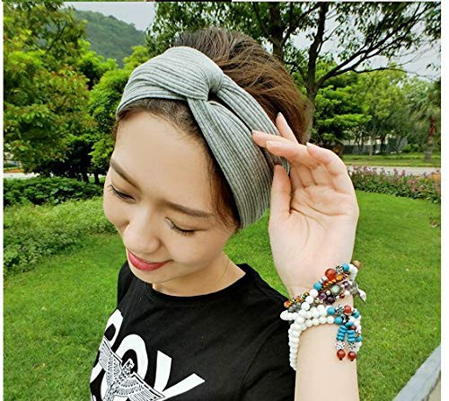 QandSweet Women and Little Girls Stretchy Headbands Teens Cross Hairband for Fashion Shampoo Sports Women Head 5360CM