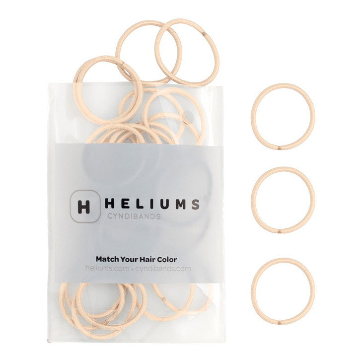 Heliums Small Hair Ties Beige Blonde No Damage Mini 1 Inch Reusable 2mm Elastics for Thin Hair and Kids Neutral Ponytail