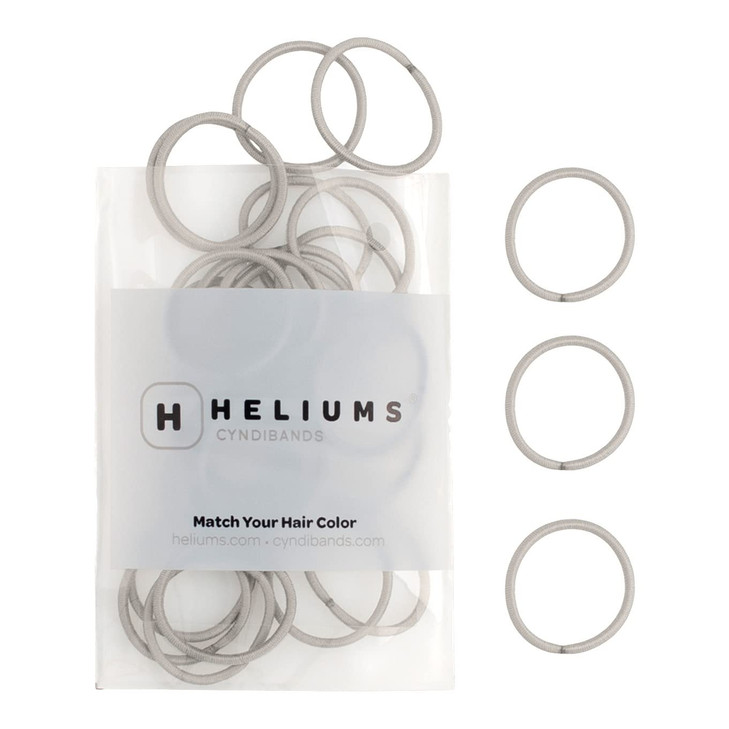 Heliums Small Hair Ties Light Gray No Damage Mini 1 Inch Reusable 2mm Elastics for Thin Hair and Kids Neutral Ponytail H