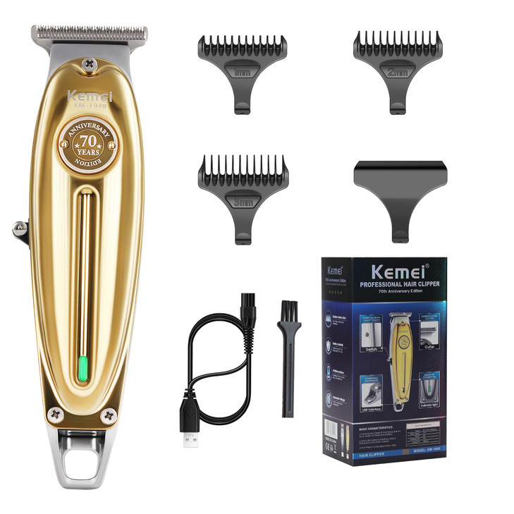 KEMEI Professional Beard Hair Trimmer for Men Cordless TBlade Trimmers Electric Hair Clippers for Barbers and Stylists A