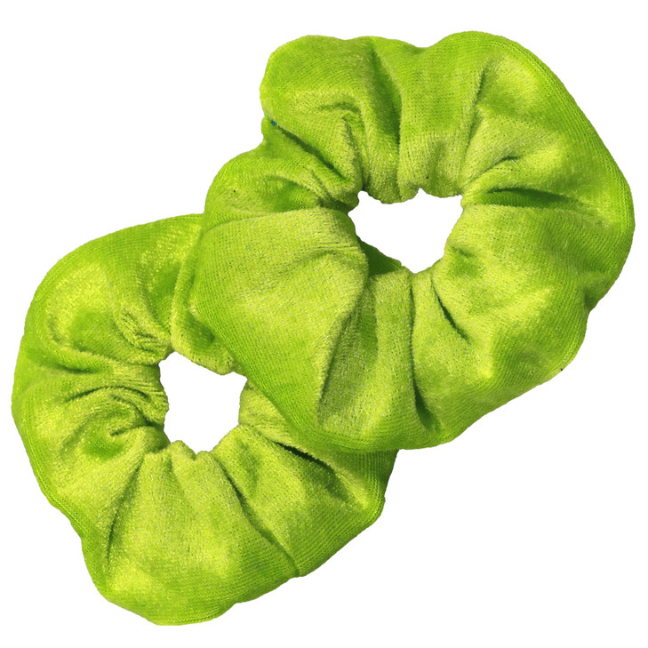 Kenz Laurenz Hair Scrunchies 2 Velvet Hair Ties for Women Girls Neon Green