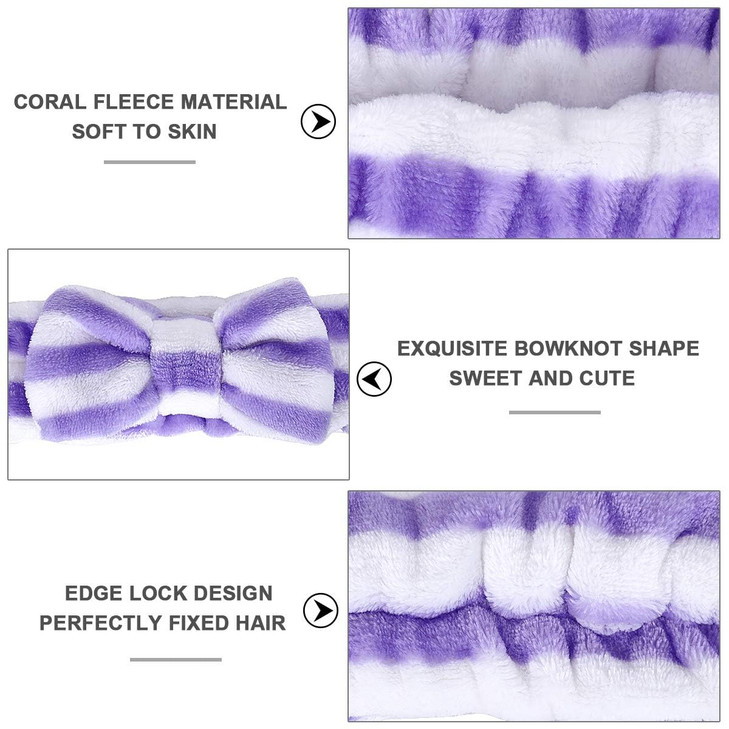 LADES Soft Skincare Headband Adjustable Comfortable Stretchy Fabric Cute Patterns for Makeup Facial NonSlip Headband for