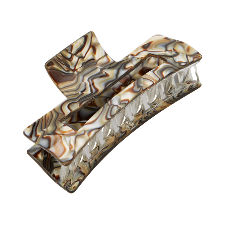 France Luxe Large Cutout Rectangle Claw Clip Classic Handmade French Hair Clips for Women with Thick Hair Strong Hold Wi
