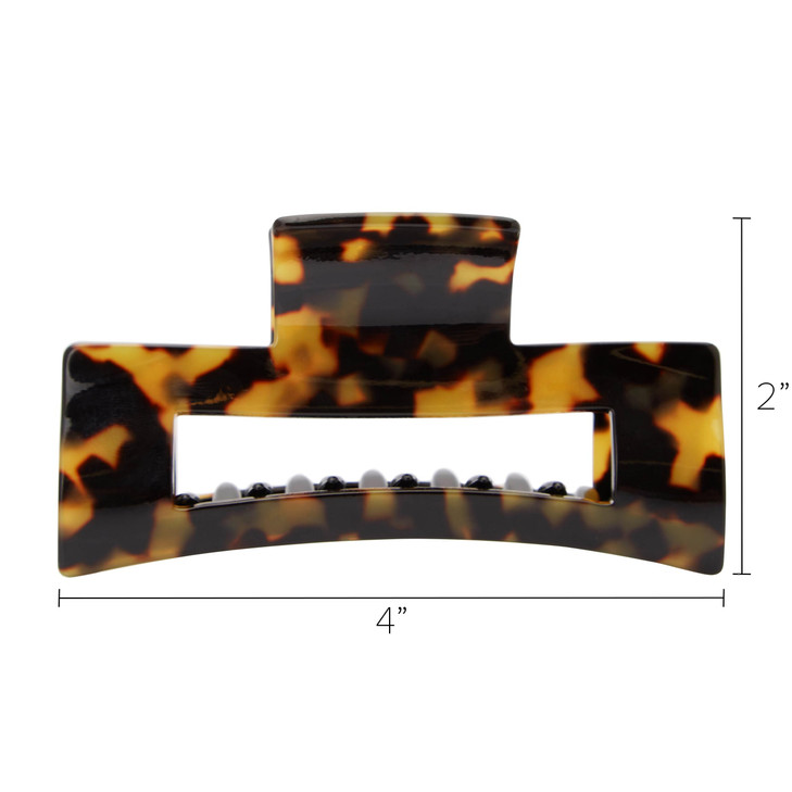 France Luxe Large Cutout Rectangle Claw Clip Classic Handmade French Hair Clips for Women with Thick Hair Strong Hold Wi