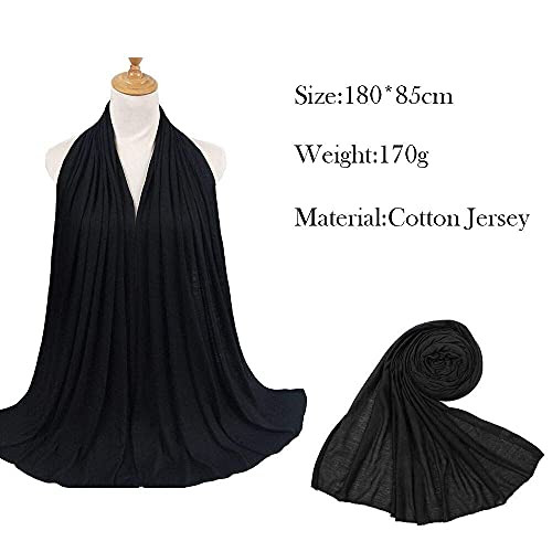 Youme Stretch Head Wrap Jersey Turban Head Wraps Hair Scarf for Women Knit Headwraps Solid Color Ultra Soft Extra Long B
