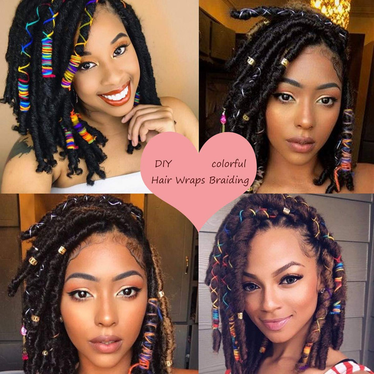 MIMAN Girls Hair String For Braids Dreadlocks DIY Braided Hair Wrap Colorful Styling Hair Braiding Yarn Hair Strings for