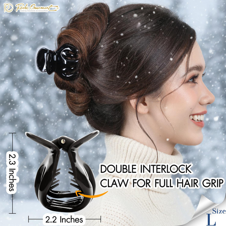 RC ROCHE 6 Pcs Octopus Hair Claw Clip for Women Thick Hair Round Jaw Pumpkin Jumbo Extra Big Cute Slip Secure Grip Stron