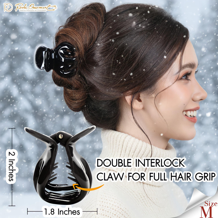 RC ROCHE 6 Pcs Octopus Hair Claw Clip for Women Thick Hair Round Jaw Pumpkin Jumbo Extra Big Cute Slip Secure Grip Stron
