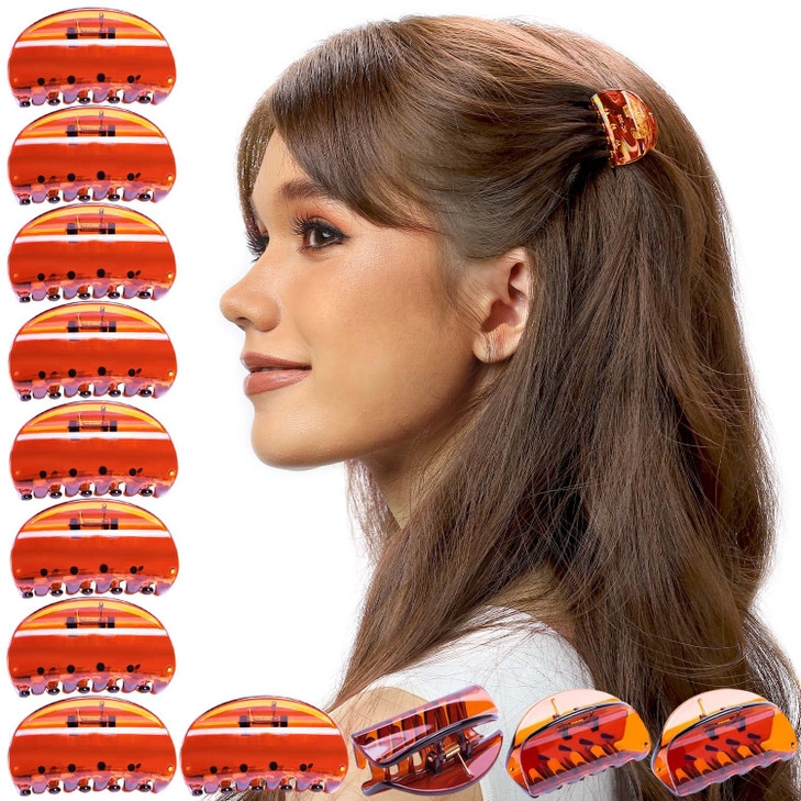 RC ROCHE ORNAMENT 12 Pcs Womens Jaw Claw Flat Clutcher Clamp No Slip Grip Strong Hold Fashion Cute Accessory Salon Styli